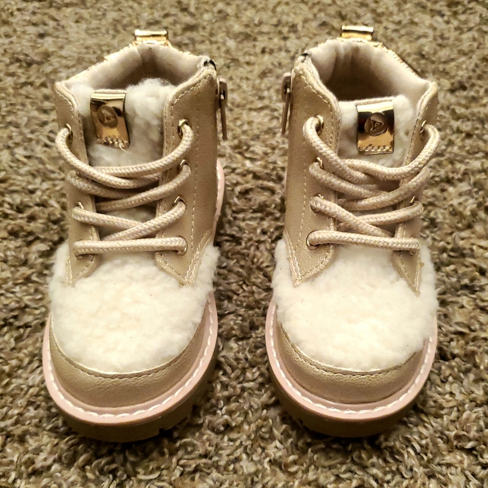 Achava Toddler Girls Metallic Mirror Faux Fur Boot